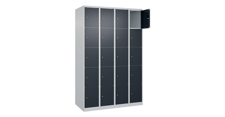 1085213309 Schließfachschrank Classic PLUS, 20 Fächer, 1850x1200x500mm RAL 7035/7016