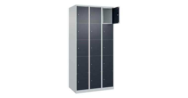 1085213209 Schließfachschrank Classic PLUS, 15 Fächer, 1850x900x500mm RAL 7035/7016