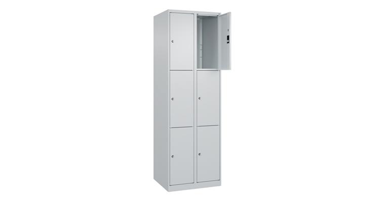 1085213104 Schließfachschrank Classic PLUS, 6 Fächer, 1850x600x500mm RAL 7035/7035