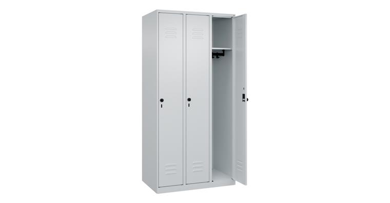 Spind Classic PLUS, 3 Abteile, 1850x900x500mm RAL 7035/7035