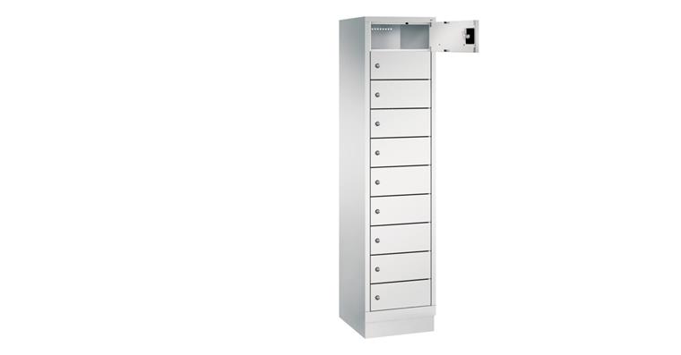 Laptopschrank 10 Fächer 1800 x 420 x 500 mm RAL7035/7016
