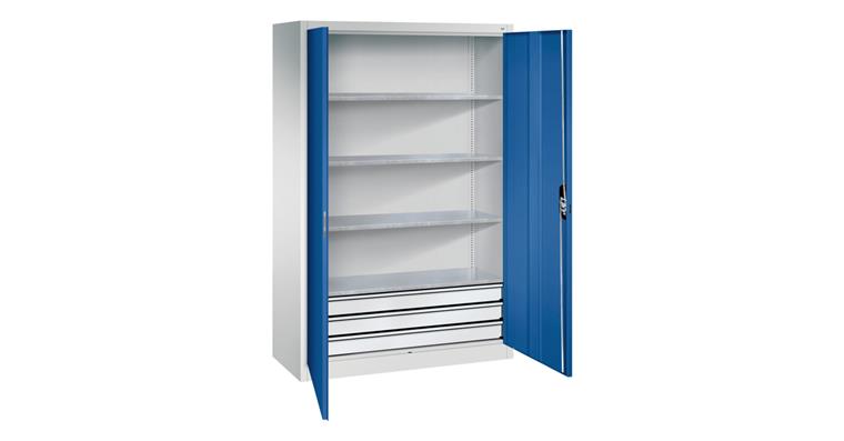 1085128103 Großraum-Werkzeugschrank 1950X1200X500 RAL7035/5010 Schubladen unten