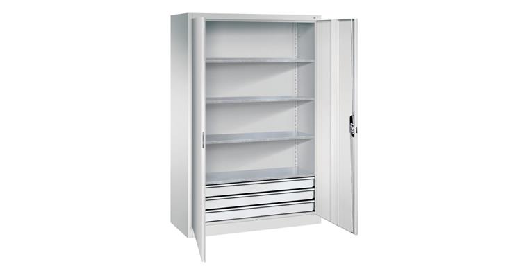 Large tool cabinet 1950x1200x500 RAL7035/7035, drawer block, bottom