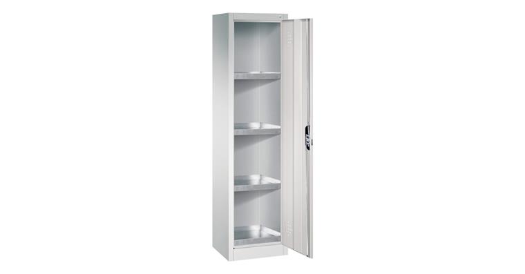 Umweltschrank HxBxT 1950x500x500 mm 4 Wannen à 10 Liter RAL 7035