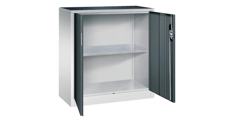 Hinged door tool cabinet HxWxD 1000x930x400 mm 1 shelf RAL 7035/7016