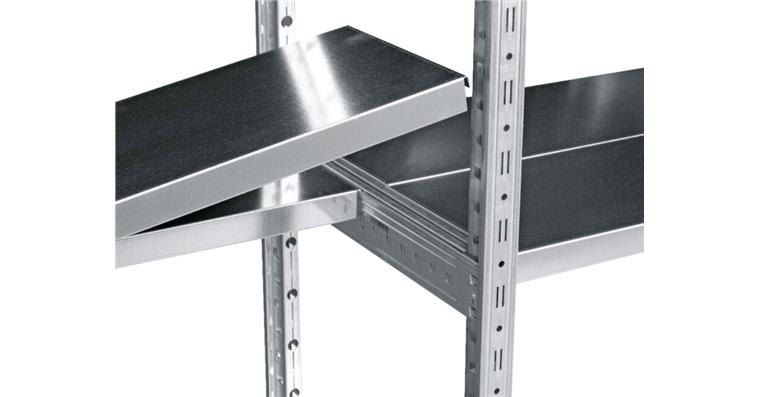 Shelf sheet steel zinc pl. WxD 800x500mm for basic + add-on racks 85401+85403