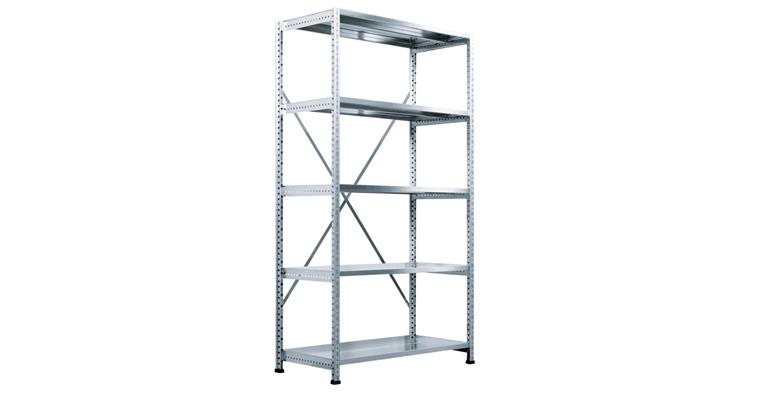 Basic rack, zinc-plated, height 1920mm width 1000mm depth 400mm 5 shelves
