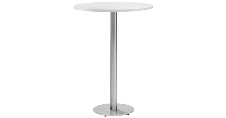 Cafeteria-/Stehtisch Platte rund Ø800 mm Holzdekor Weiß Höhe 1125mm