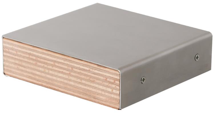 Arbeitsplatte Buche Multiplex mit Edelstahlabdeckung 1500x750x40mm
