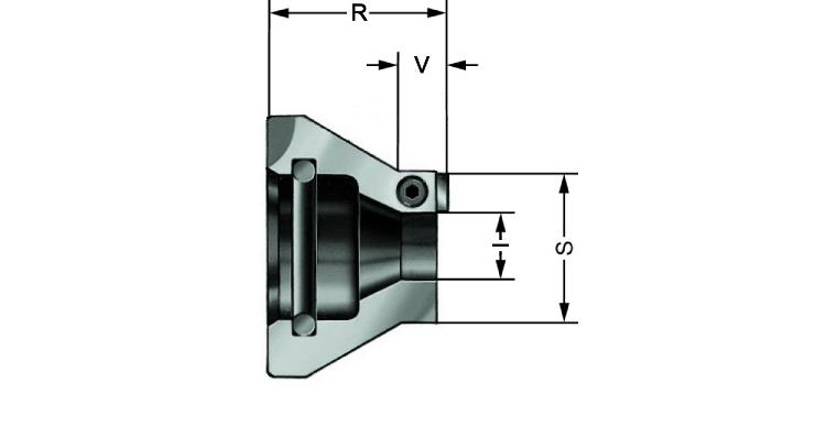 Mitnehmer-Scheibe, Spannkreis-Ø 25 H, HM-Platte 6x3,2, Linkslauf