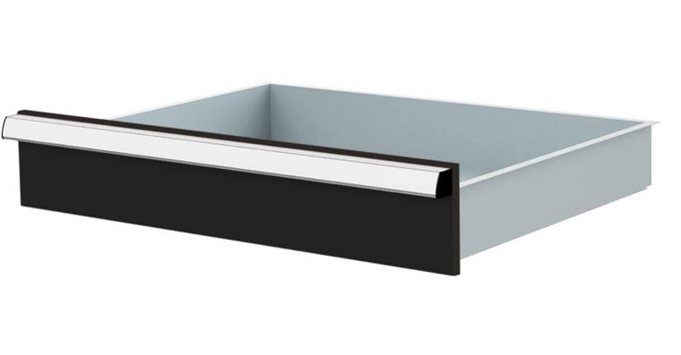 Lizzard Schublade Vollauszug 80kg Tragkraft, B600x450mm, Front 125mm, RAL 7016