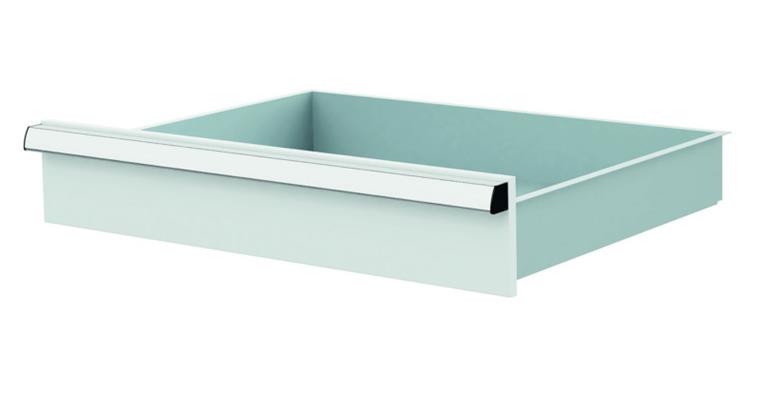 Lizzard Schublade Vollauszug 80kg Tragkraft, B600x450mm, Front 125mm, RAL 7035