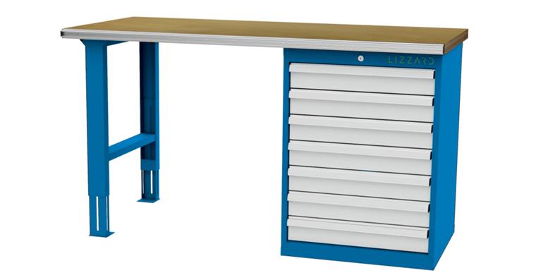 Lizzard Reihenwerkbank 7 Schubladen 1 Gehäuse B1500xT750xH860mm RAL5012/7035