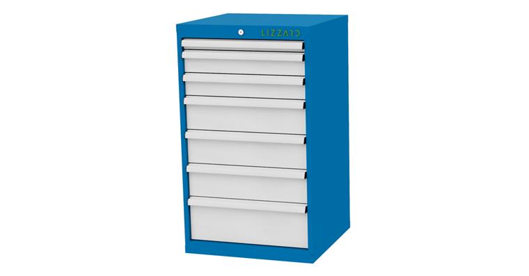 Lizzard Schubladenschrank 7 Schubladen B600xT575xH1020mm RAL5012/7035