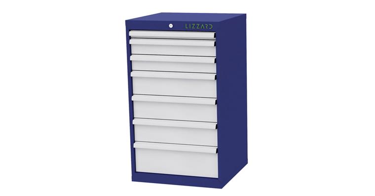 Lizzard Schubladenschrank 7 Schubladen B600xT575xH1020mm RAL5010/7035