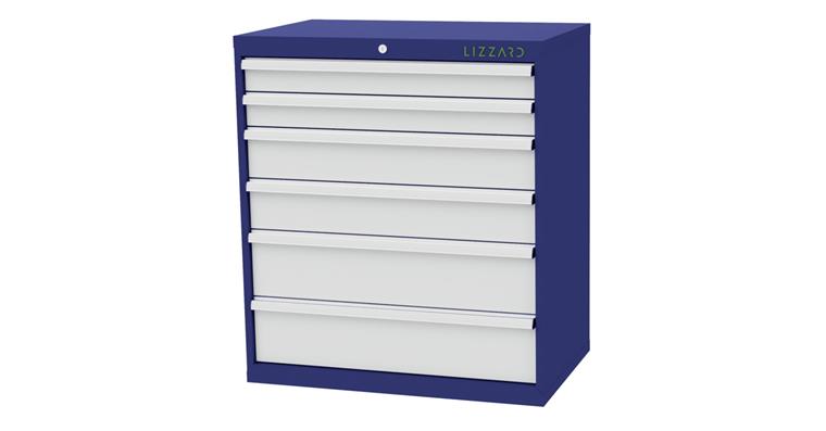 Lizzard Schubladenschrank 6 Schubladen B900xT575xH1020mm RAL5010/7035
