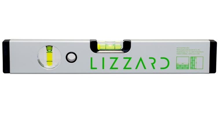 1038056101 LIZZARD Leichtmetall-Wasserwaage mit Acrylglas Länge 300 mm Messgenauigkeit 0,5 mm/m