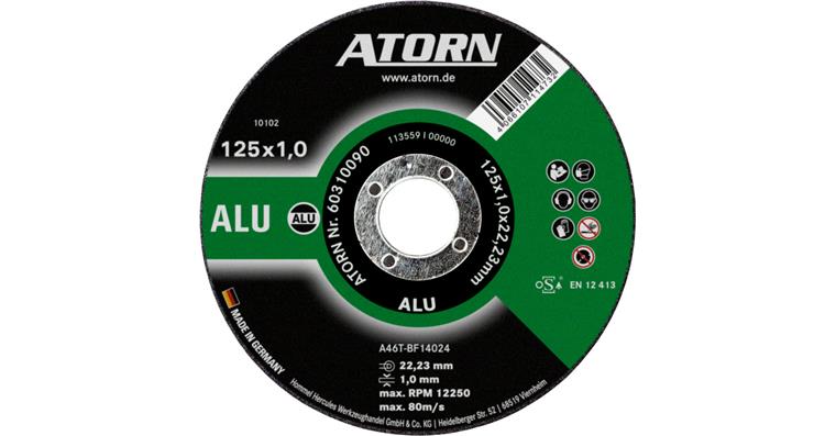 ATORN cutting disc for aluminium and non-ferrous metals 125 x 1.0 mm