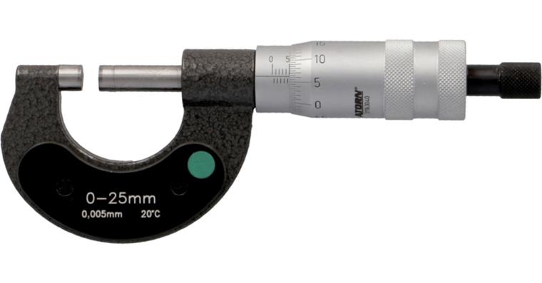 ATORN micrometer with non-rotating spindle, measuring range 0-25 mm