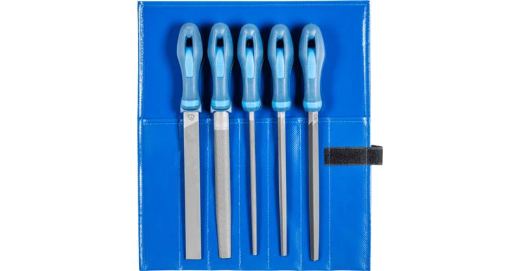 Werkstattfeilen-Satz 5-tlg. Rolltasche 200mm H3 Feinbearbeitung/Schlichten