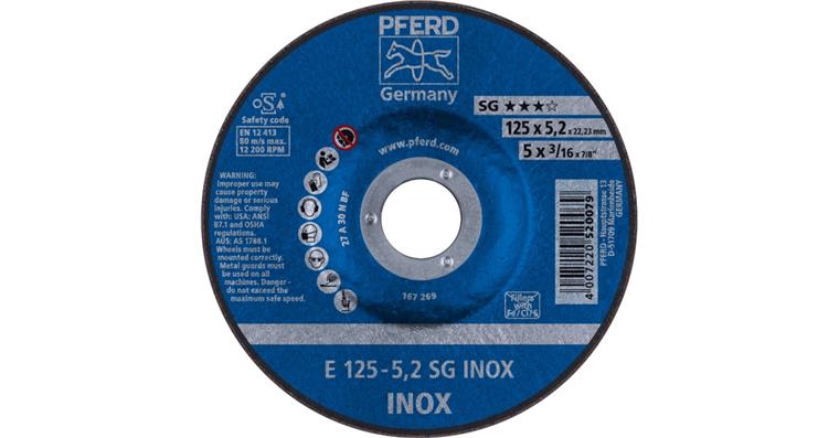 Grinding disc, depressed centre, power line, SG INOX, dia. 125x5 mm