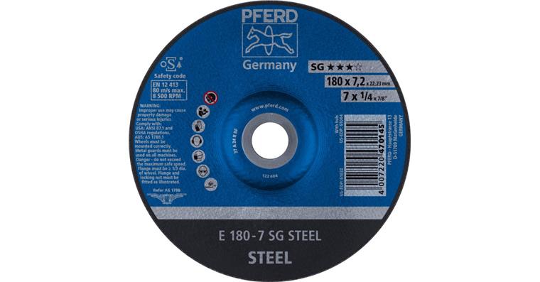 Grinding disc, depressed centre, power line, SG STEEL, dia. 178x7 mm