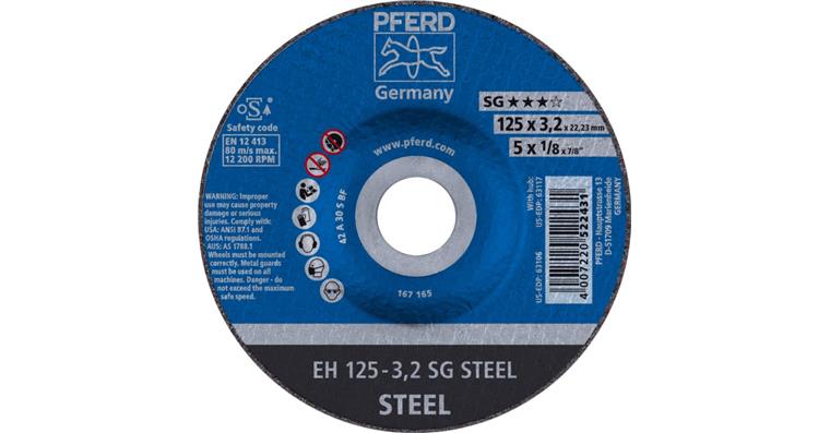 1001433963 Trennscheibe SG STEEL gekröpft EH 125x3,2x22,23 mm