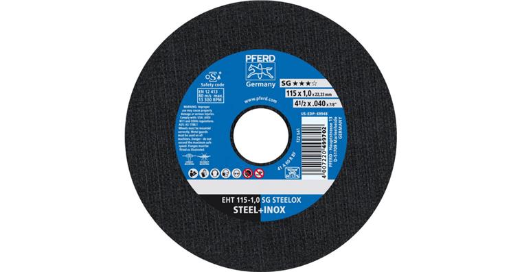 1044832102 Free-hand cutting disc straight power line SG STEELOX grain 60 115x1.0 mm