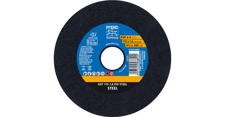 Free-hand cutting disc, straight, universal line PSF STEEL grit 46 115x1.6 mm