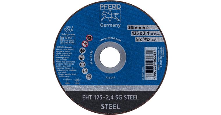 Free-hand cutting disc, straight, universal line, SG STEEL, grit 46, 125x2.4 mm