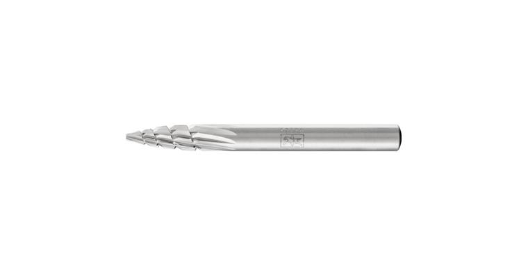 1044028201 HSS-Frässtift Spitzbogenform (SPG) Schaft-Ø 6 mm Zahn. 2 Kopf-Øxlänge 6x18 mm