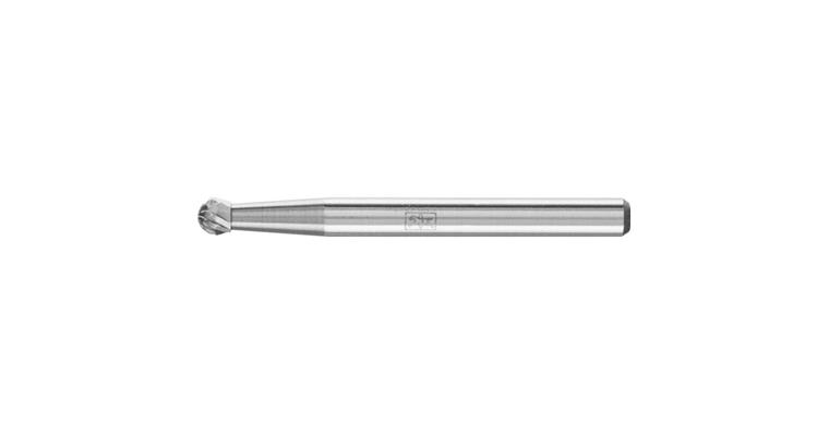 1044258101 HM-Frässtift Kugelform (KUD) Schaft-Ø 3 mm Zahnung 4 Kopf-Øxlänge 3x2 mm