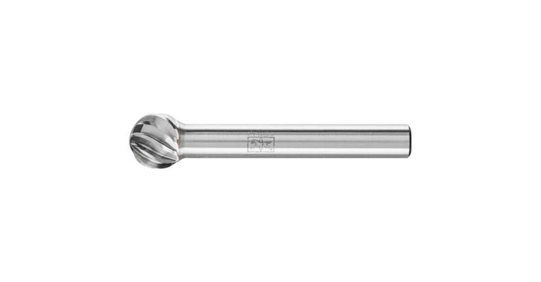 1044261107 HM-Frässtift Kugelform (KUD) Schaft-Ø 6 mm Zahnung INOX Kopf-Øxlänge 10x9 mm