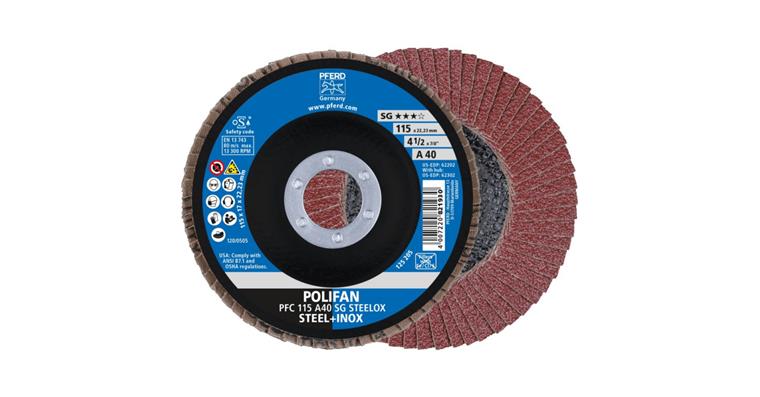 Fächerschleifscheibe POLIFAN SG STEELOX konisch PFC 115x22,23 mm A40