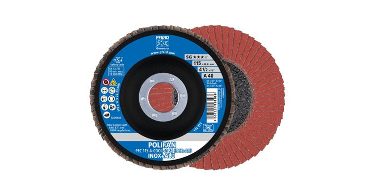 POLIFAN Fächerscheibe PFC 115x22,23 mm konisch A-COOL 40 SG INOX+ALU