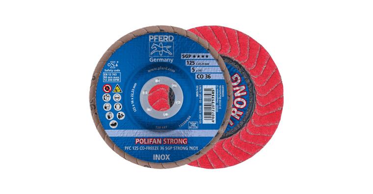 PFERD abr. flap disc Polifan CO-FREEZE SGP STRONG INOX D125 mm cer abr grain 36
