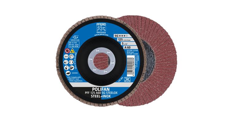Fächerschleifscheibe POLIFAN SG STEELOX flach PFF 125x22,23 mm A60
