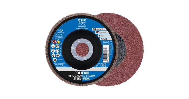 Fächerschleifscheibe POLIFAN PSF STEELOX flach PFF 125x22,23 mm A120