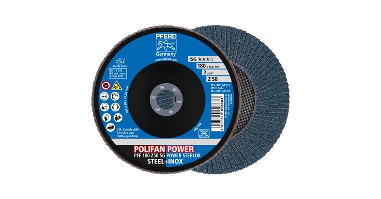 Fächerschleifscheibe POLIFAN POWER SG STEELOX flach PFF 180x22,23 mm Z50